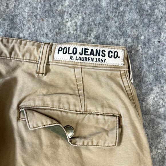 Polo Jeans Co Ralph Lauren Freighter Pants 34x32 Tan Cargo Utility Workwear USA - Picture 15 of 16